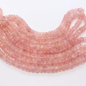 Aaa Natural Rose Quartz Smooth Rondelle Beads, 7-10 Mm Rose Quartz Gemstone Beads, 16 Inch Plain Rose Quartz Rondelle Beads Strand Aaa Natural Rose Quartz Smooth Rondelle Beads, 7-10 Mm Rose Quartz Gemstone Beads, 16 Inch Plain Rose Quartz Rondelle Beads Strand