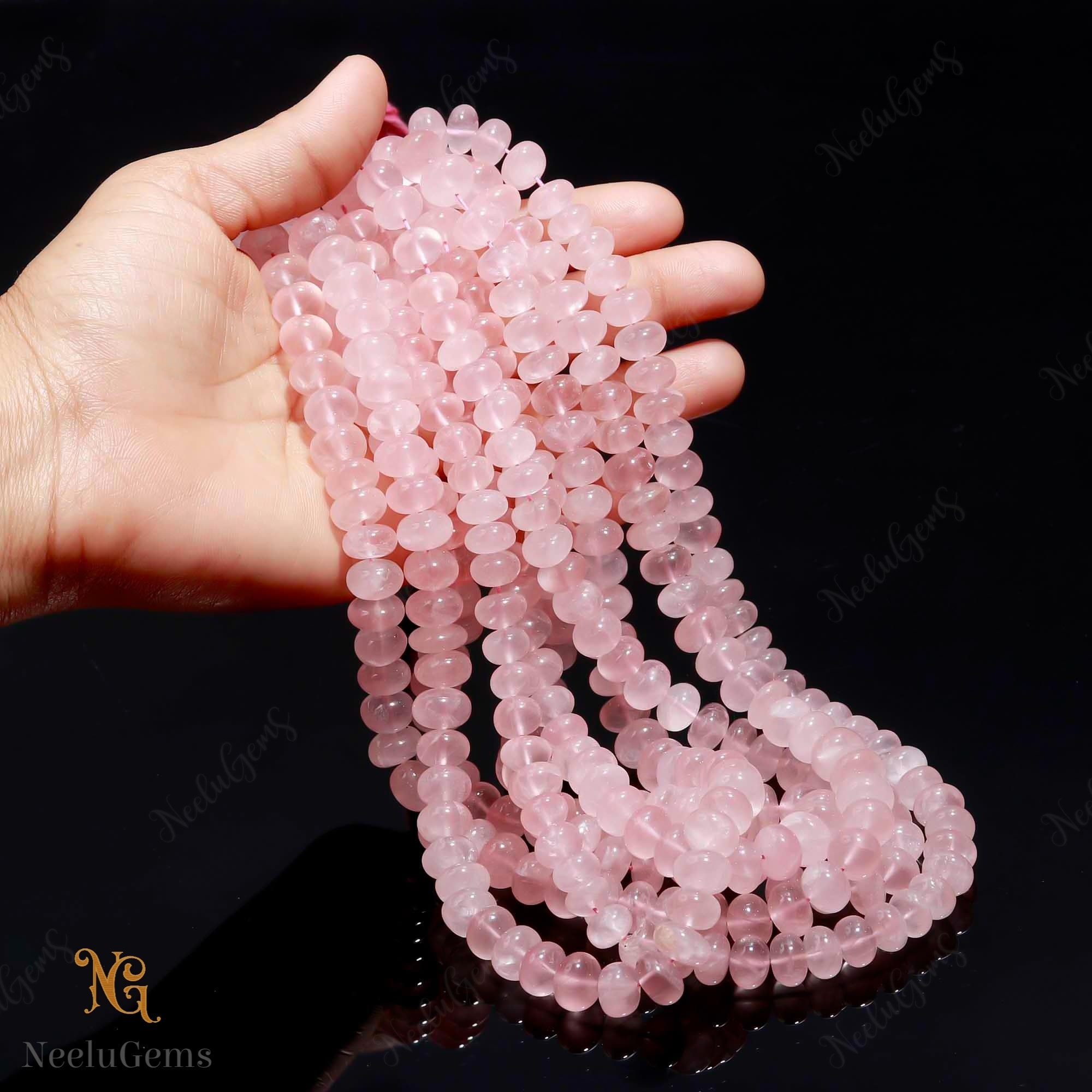 Aaa+ Pink Rose Quartz Smooth Rondelle Beads,9-10 Mm Natural Rose Quartz Indian Cut Beads,16" Loose Gemstone Beads For Handmade Jewelry Aaa+ Pink Rose Quartz Smooth Rondelle Beads,9-10 Mm Natural Rose Quartz Indian Cut Beads,16" Loose Gemstone Beads For Handmade Jewelry