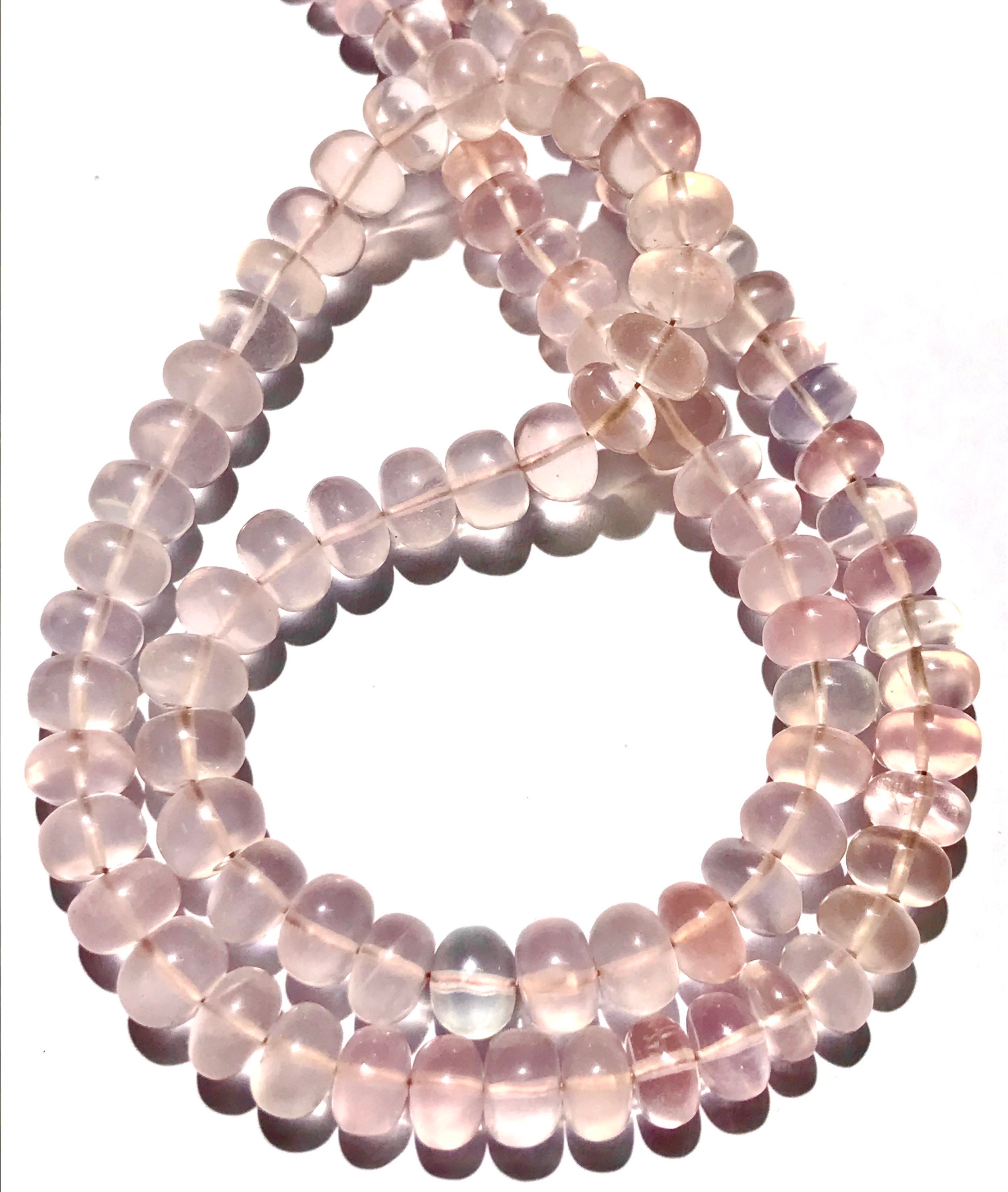 Aaa+ Quality Rose Quartz Smooth Rondelle Beads Natural Pink Rose Quartz Rondelle Bead 7mm Rose Quartz Smooth Beads Rose Quartz Gemstone Bead