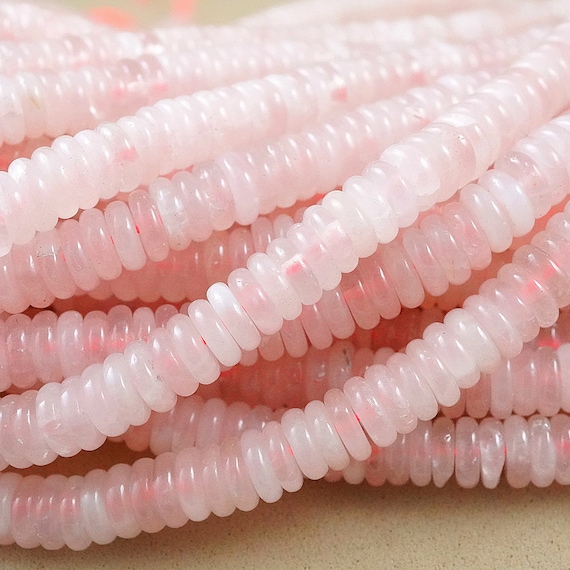 Rose Quartz Beads (rondelle)(smooth)(6mmx2mm)(15.5"strand)
