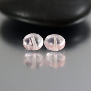 Gem Rose Quartz Smooth Rondelles - 7 X 5 Mm - Rose Quartz Beads - Pair Gem Rose Quartz Smooth Rondelles - 7 X 5 Mm - Rose Quartz Beads - Pair