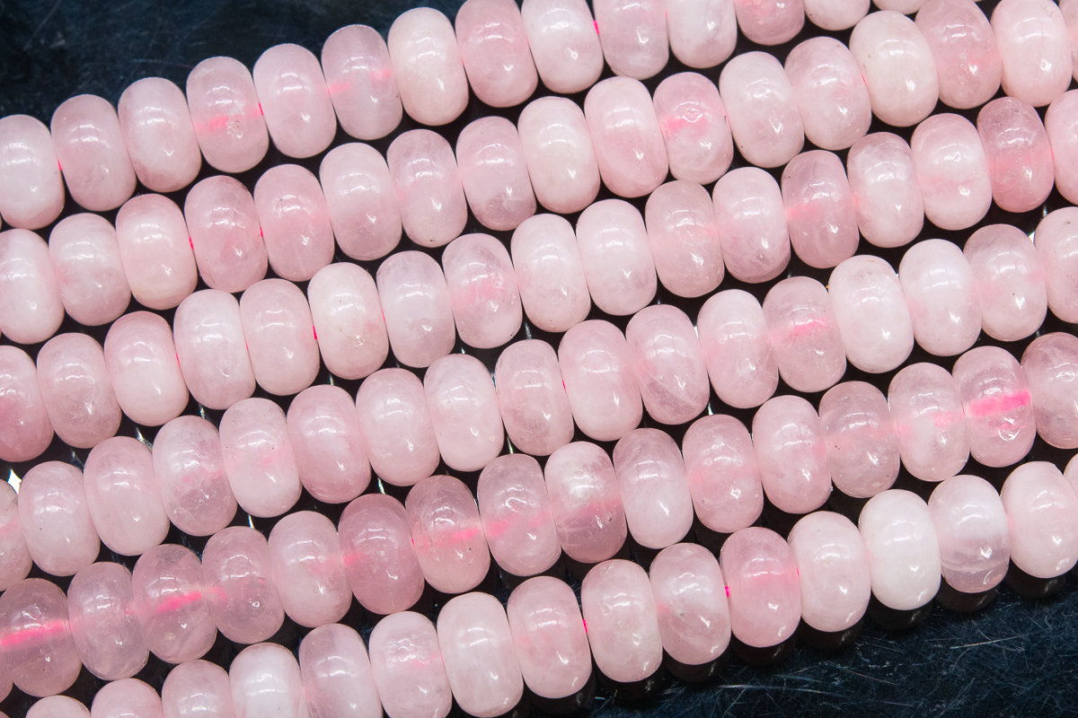 Genuine Natural Pink Rose Quartz Loose Beads Rondelle Shape 10x6mm