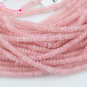 Rose Quartz- High Quality in Smooth Saucer Roundel, 4mm Flat Rondel 15 Inches Thin Roundel Rose Quartz- High Quality in Smooth Saucer Roundel, 4mm Flat Rondel 15 Inches Thin Roundel