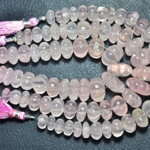 Most Beautiful BIG Rose Quartz Hand Carved rondelle Beads - 7 inches - Natural Smooth Rose Quartz Carving Rondelle - Size is 9 - 14 mm #190 Most Beautiful BIG Rose Quartz Hand Carved rondelle Beads - 7 inches - Natural Smooth Rose Quartz Carving Rondelle - Size is 9 - 14 mm #190
