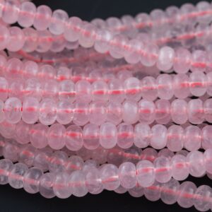 Natural Rose Quartz- High Quality in Roundel, 6mm, 8mm- Full 15.5 Inch Strand-15.5 inch Strand Smooth Gemstone Beads Natural Rose Quartz- High Quality in Roundel, 6mm, 8mm- Full 15.5 Inch Strand-15.5 inch Strand Smooth Gemstone Beads