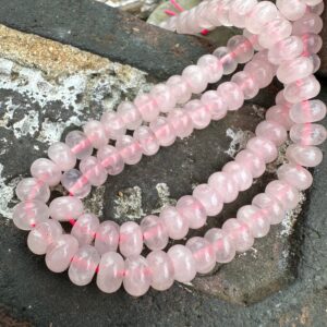Natural Rose Quartz pale pink 8mm Rondelle spacer Beads / Natural Gemstone Beads/ 8mm Natural Rose Quartz pale pink 8mm Rondelle spacer Beads / Natural Gemstone Beads/ 8mm