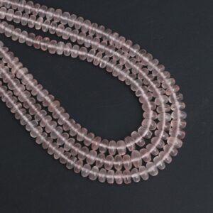 Natural Rose Quartz Smooth Rondelle Beads | 4.5 Mm To 7 Mm | Rose Quartz Beads | 8 Inch/ 18 Inch Full Strand | Price Per Strand Natural Rose Quartz Smooth Rondelle Beads | 4.5 Mm To 7 Mm | Rose Quartz Beads | 8 Inch/ 18 Inch Full Strand | Price Per Strand