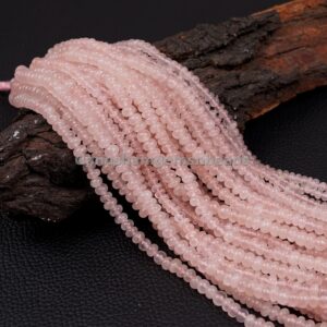 Natural Rose Quartz Smooth Rondelle Beads, 4-5mm Plain Rondelle Gemstone Beads 15" Strand Aaa Handmade Beads For Making Jewelry Craft Natural Rose Quartz Smooth Rondelle Beads, 4-5mm Plain Rondelle Gemstone Beads 15" Strand Aaa Handmade Beads For Making Jewelry Craft