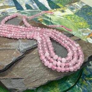 Rose Quartz pale pink 4x3 Gemstone semi precious Rondelle spacer Beads Rose Quartz pale pink 4x3 Gemstone semi precious Rondelle spacer Beads