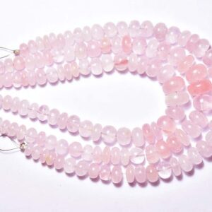 Pink Rose Quartz Rondelle Beads - 8 inches - Natural Big Beautiful Smooth Rose Quartz Rondelles Strand - Size is 6 -9 mm #366 Pink Rose Quartz Rondelle Beads - 8 inches - Natural Big Beautiful Smooth Rose Quartz Rondelles Strand - Size is 6 -9 mm #366