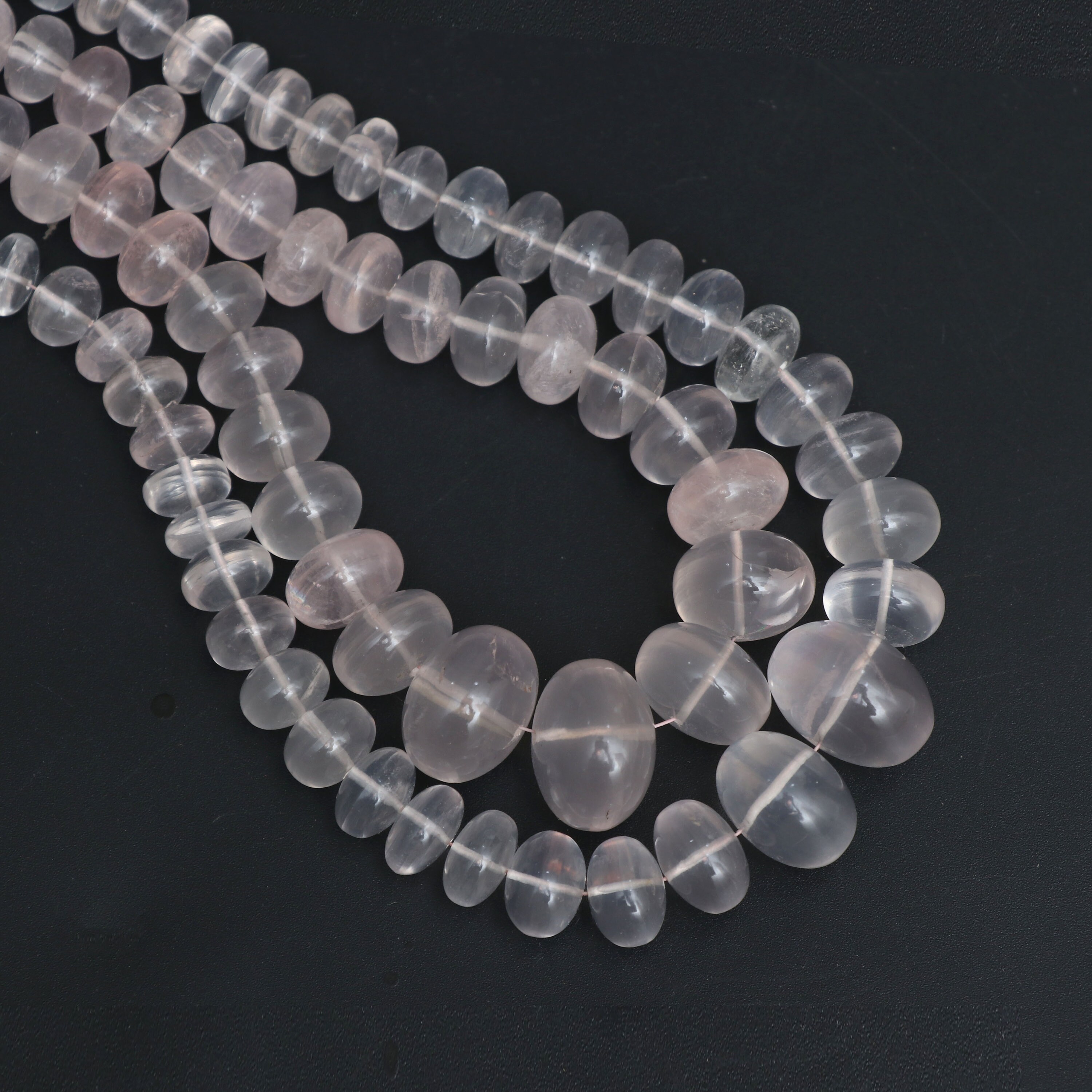 Pink Rose Quartz Smooth Rondelle Beads,  7 Mm To 17 Mm, Rose Quartz Rondelle, Rose Quartz Jewelry Making Gemstone Beads, 18 Inch Strand