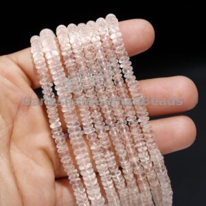 Rose Quartz Smooth Rondelle Beads, Rose Quartz Rondelle Beads, Natural Rose Quartz 5-6 Mm Beads Strand For Jewelry Making Wholesale Beads Rose Quartz Smooth Rondelle Beads, Rose Quartz Rondelle Beads, Natural Rose Quartz 5-6 Mm Beads Strand For Jewelry Making Wholesale Beads