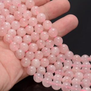 10mm Madagascar Rose Quartz Gemstone Grade AA Pink Round Loose Beads 7.5 inch Half Strand LOT 1,2,6,12 and 50 (90183660-373)