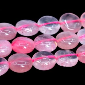 12x6MM Rose Quartz Beads Flat Round Button Grade AAA Genuine Natural Gemstone Full Strand Loose Beads 15" BULK LOT 1,3,5,10,50 (106173-1861)