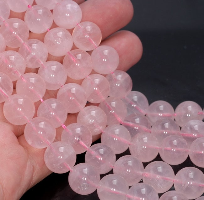 14mm Translucent Pink Mozambique Rose Quartz Gemstone Grade Aaa Round Loose Beads 7.5 Inch Half Strand (80003851-b103)