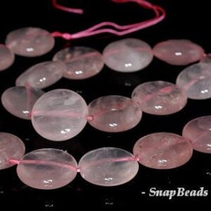 18mm Rose Quartz Gemstone Grade B Flat Round Loose Beads 7.5 inch Half Strand LOT 1,2,6 and 12 (90191227-B25-543)