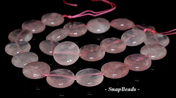 18mm Rose Quartz Gemstone Grade B Flat Round Loose Beads 7.5 Inch Half Strand Lot 1,2,6 And 12 (90191227-b25-543)