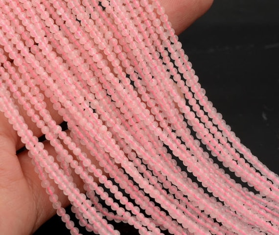 2mm Rose Quartz Gemstone Round 2mm Loose Beads 16 Inch Full Strand Lot 1,2,6,12 And 50 (90113992-107 - 2mm A)