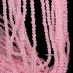 3MM Rose Quartz Gemstone Round 3MM Loose Beads 16 inch Full Strand LOT 1,2,6,12 and 50 (90114028-107 - 3mm A)