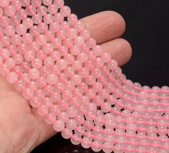 6mm Rose Quartz Gemstone Pink Round Loose Beads 15.5 Inch Full Strand Lot 1,2,6,12 (90183663-373)