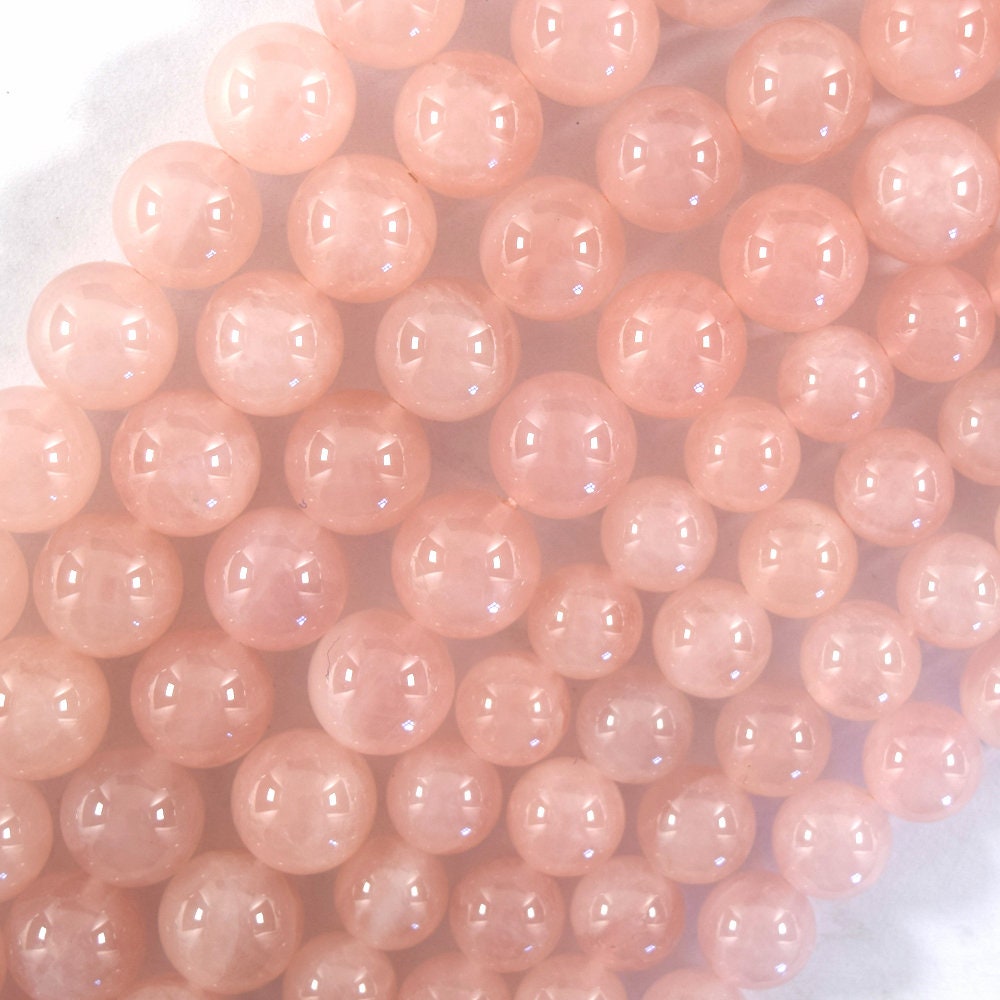 Aa Natural Madagascar Pink Rose Quartz Round Beads 15.5" Strand 8mm 10mm S2