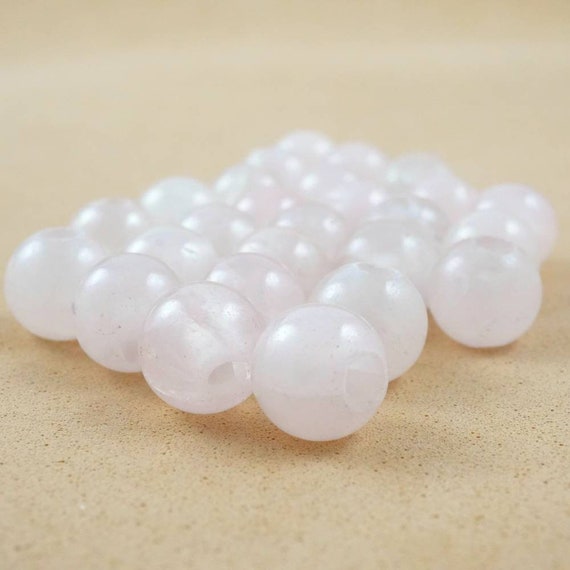 Rose Quartz (large Hole)(round)(smooth)(8mm)(10mm)(8"strand)