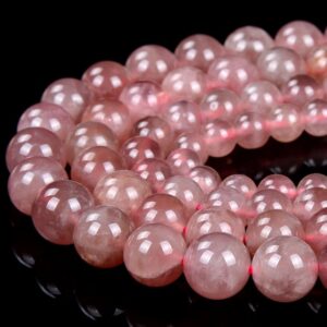 Natural Madagascar Rose Quartz Gemstone Grade AAA Round 6MM 7MM 8MM 9MM 10MM 11MM 12MM Loose Beads 7.5 inch Half Strand BULK LOT (D406)