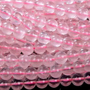 Natural Translucent Madagascar Rose Quartz Gemstone Grade AAA Round 6MM 8MM 10MM 12MM Loose Beads BULK LOT 1,2,6,12 and 50 (D259)
