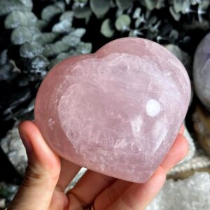 3 1/2" Large Rose Quartz Heart Crystal – Natural Pink Gemstone For Love & Healing
