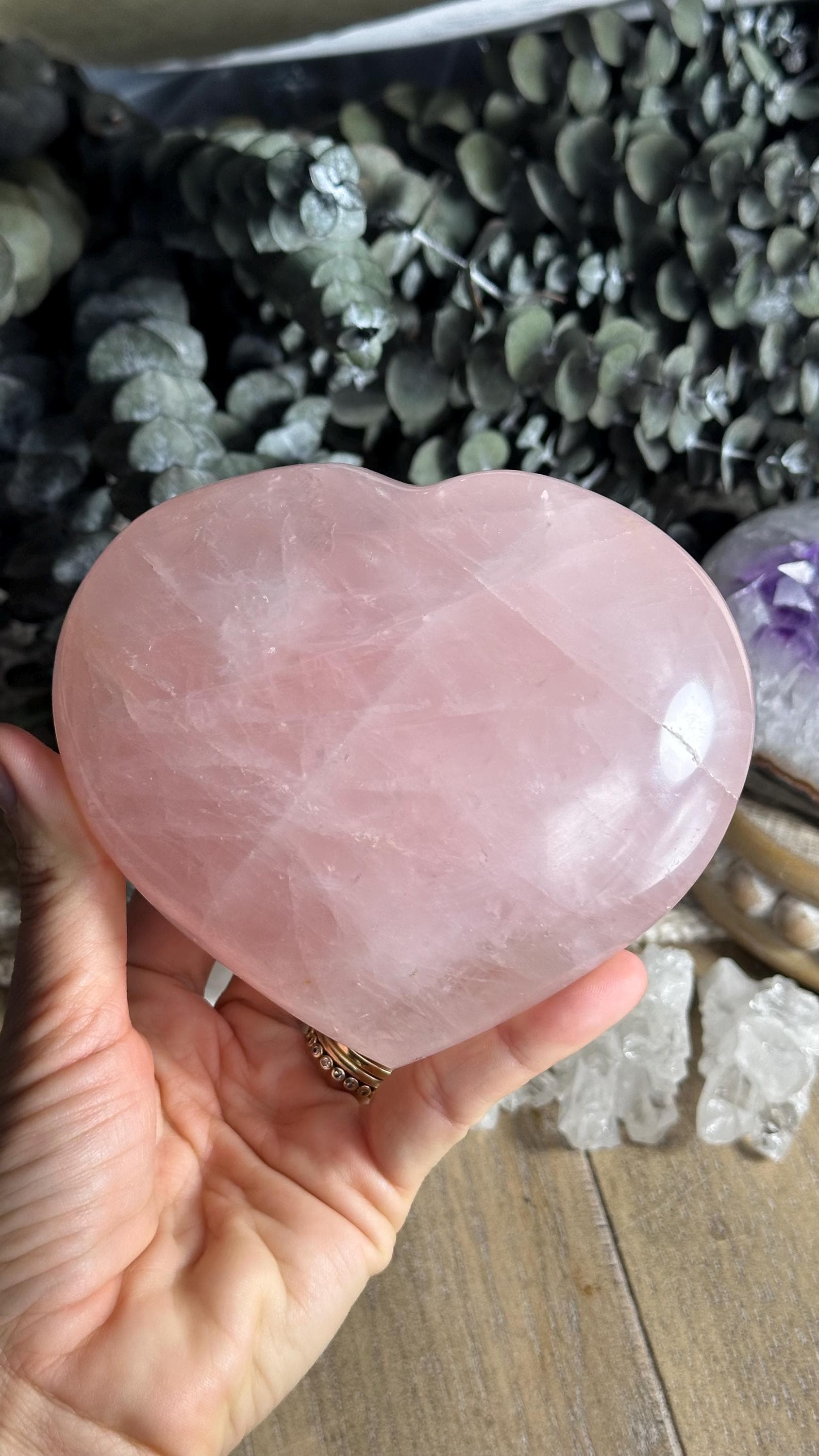 5" Large Rose Quartz Heart Crystal – Natural Pink Gemstone For Love & Healing