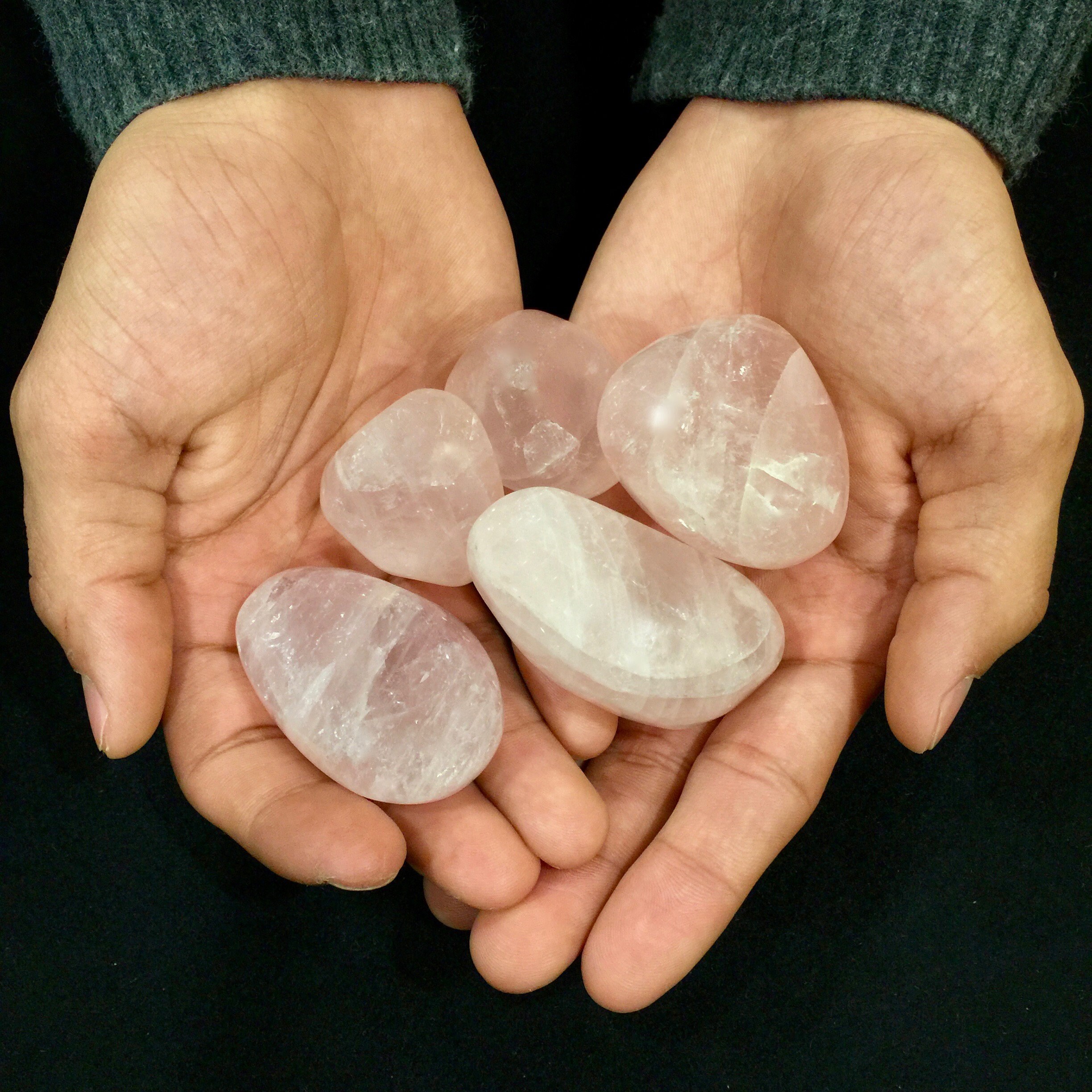 A Handful Of Love!... A Bundle Of 5 Polished Rose Quartz Pebbles