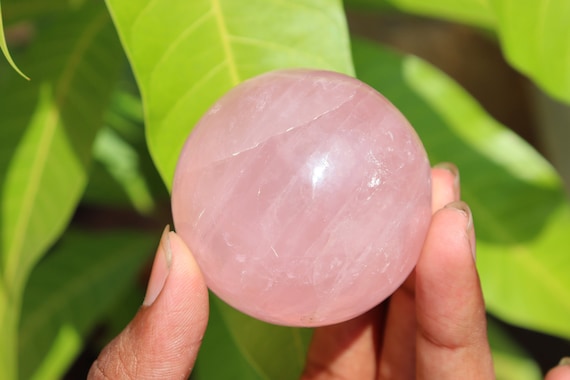A+ Star Rose Quartz Sphere | Shiny Stars On The Surface Healing Sphere | Sphere Gemstone | Pink Sphere| Rose Quartz Sphere | Home & Decor