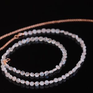 Rose Quartz Belly Chain Faceted Coin, Pure Copper, Waist Jewelry