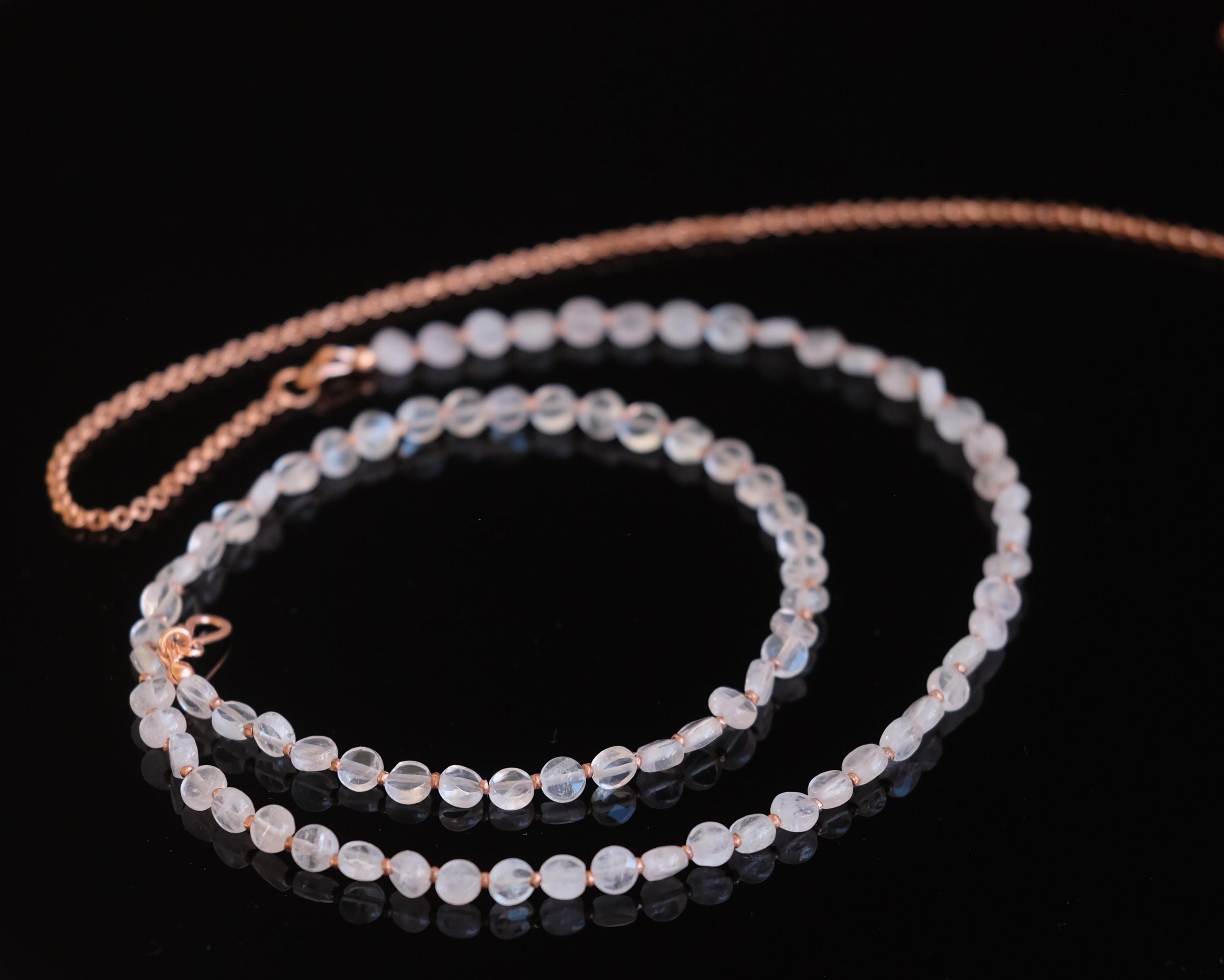 Rose Quartz Belly Chain Faceted Coin, Pure Copper, Waist Jewelry
