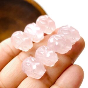 Rose Quartz Bunny Bead: Carved Pink Crystal Animal (10x16mm)