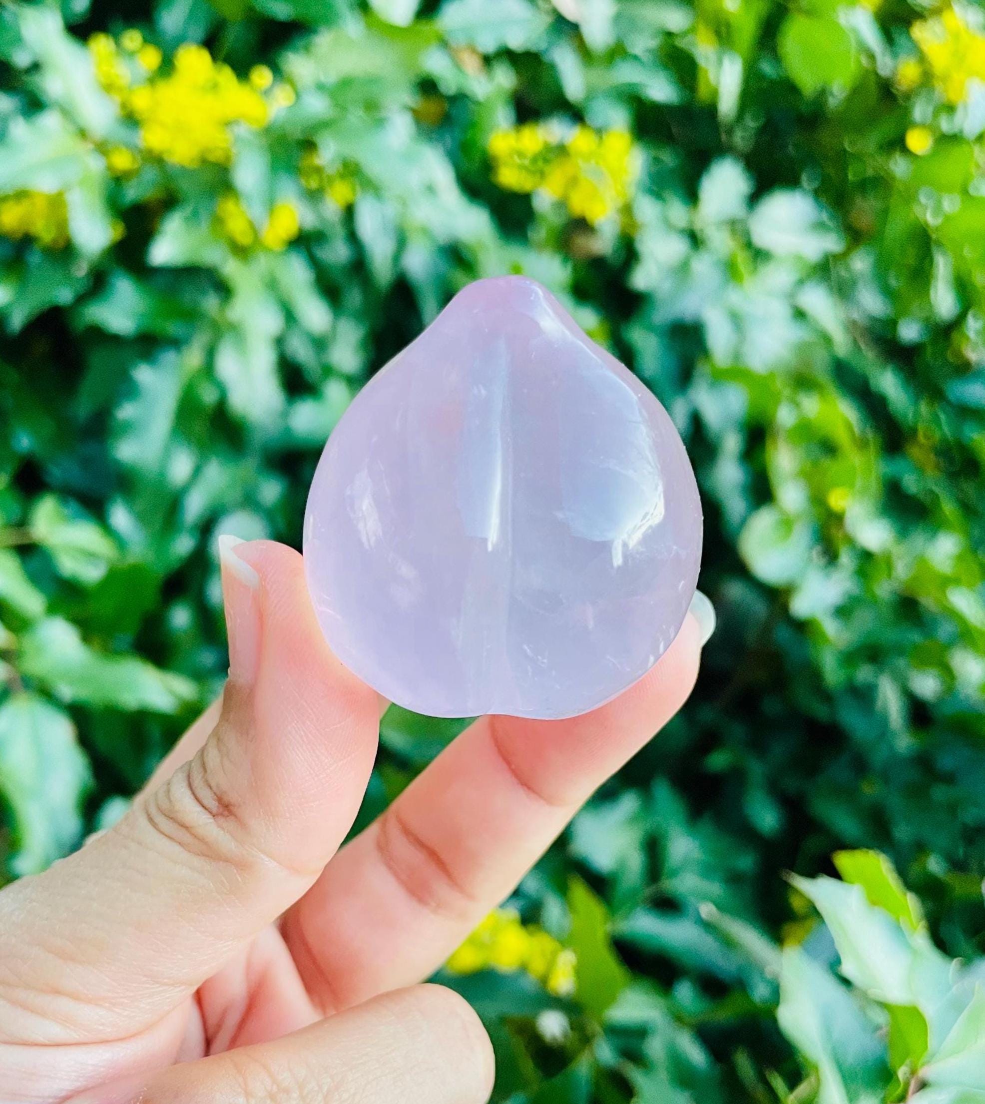 Rose Quartz Crystal Peach: Hand Carved Gemstone (79.8g)