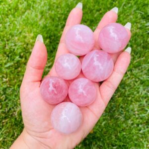 Rose Quartz Crystal Sphere (28-38 mm): Polished Pink Gemstone