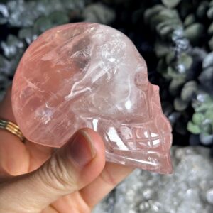 Extra Gemmy Rose Quartz Skull, Crystal Skull, Skull, Gemstone Skull, Carved Crystal Skull