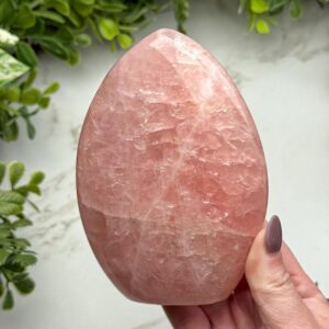 Rose Quartz Freeform | 562g | - #6 (polished Pink Crystal Chunk, Heart Chakra, Healing Stone, Love)