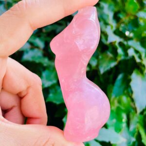 Rose Quartz Goddess Carving: Pink Crystal Body Stone (80x38 mm) 118G