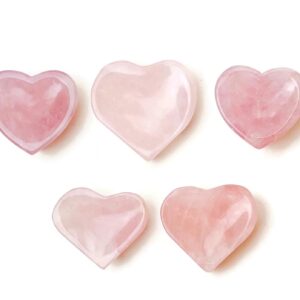 Rose Quartz Heart Bowl: Carved Pink Crystal Dish (60-80MM)