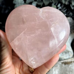Large Rose Quartz Heart Crystal – Natural Pink Gemstone For Love & Healing: 4”