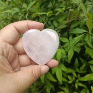 Large Rose Quartz Heart Stone: Polished Healing Crystal