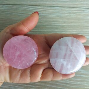 Large Rose Quartz Round Palm Stone 50mm (2")