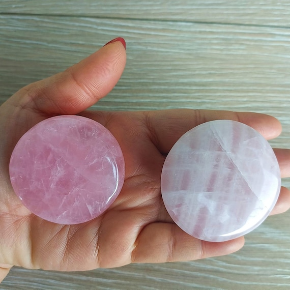 Large Rose Quartz Round Palm Stone 50mm (2")