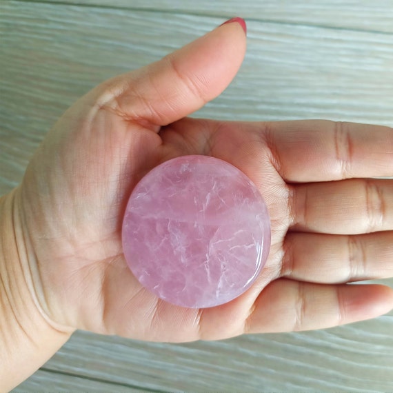 Large Rose Quartz Round Palm Stone 50mm (2")