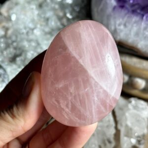Rose Quartz Palm Stone, Pink Quartz, Love, Kindness, Caring