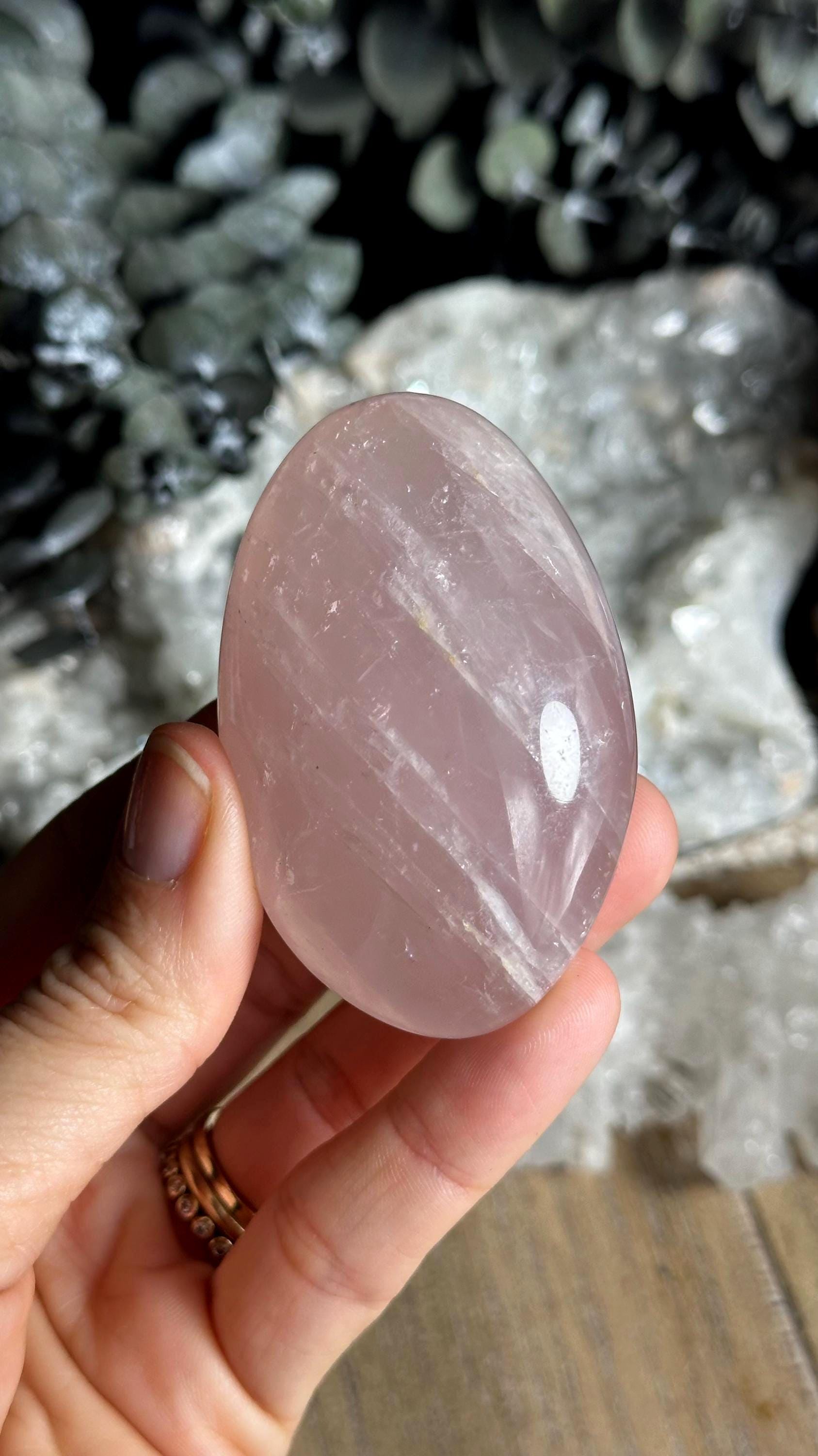 Rose Quartz Palm Stone, Pink Quartz, Love, Kindness, Caring