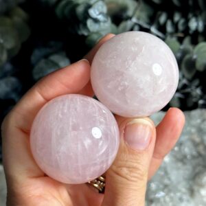 Light Pink Rose Quartz Sphere, 40mm, Depression, Love Stone, Heart Chakra