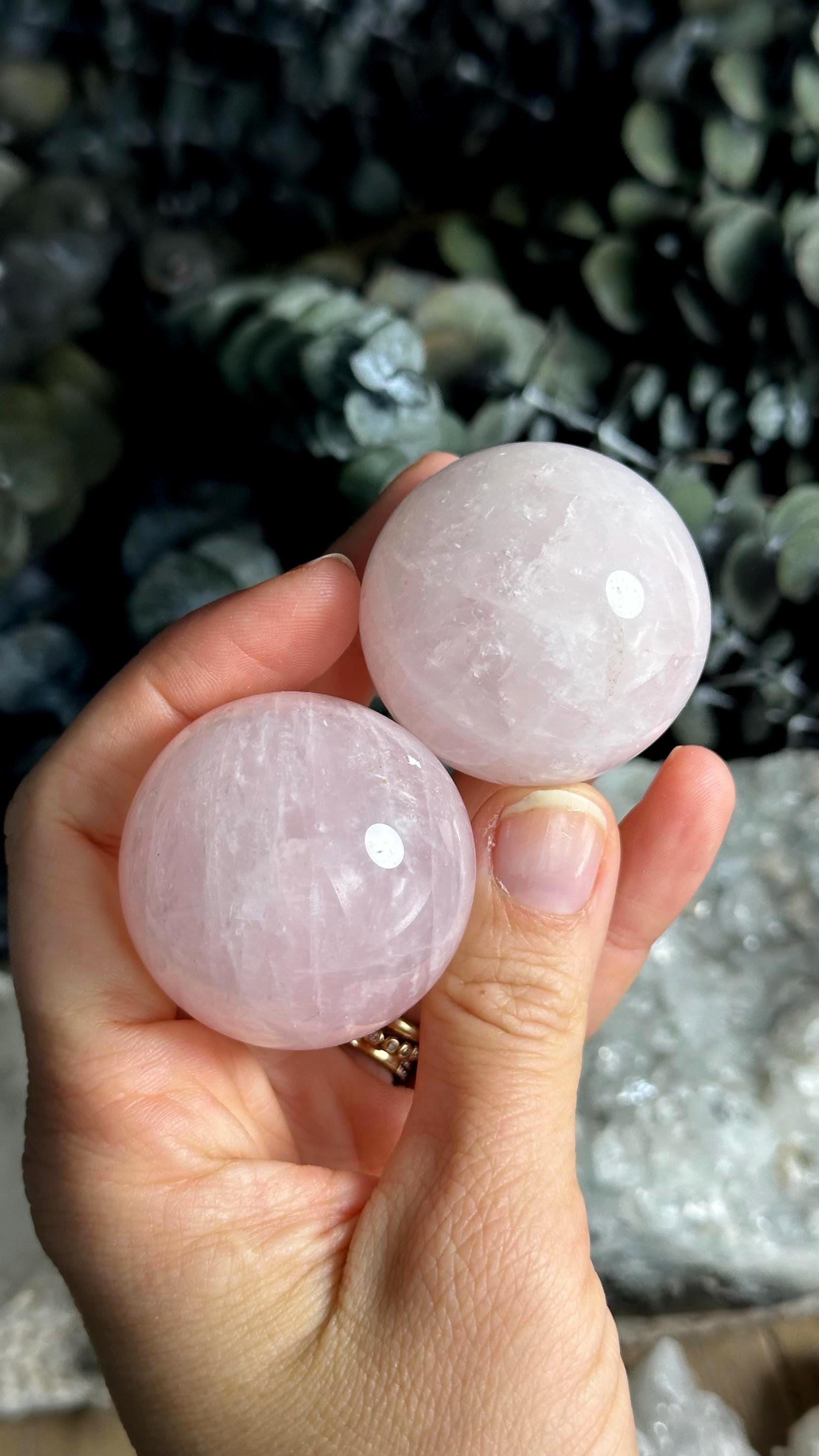 Light Pink Rose Quartz Sphere, 40mm, Depression, Love Stone, Heart Chakra